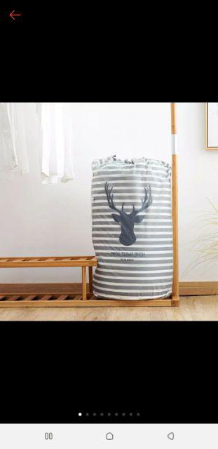 Keranjang Lipat Penyimpanan Pakaian Kotor Foldable Organizer Quilt Bag - Blue