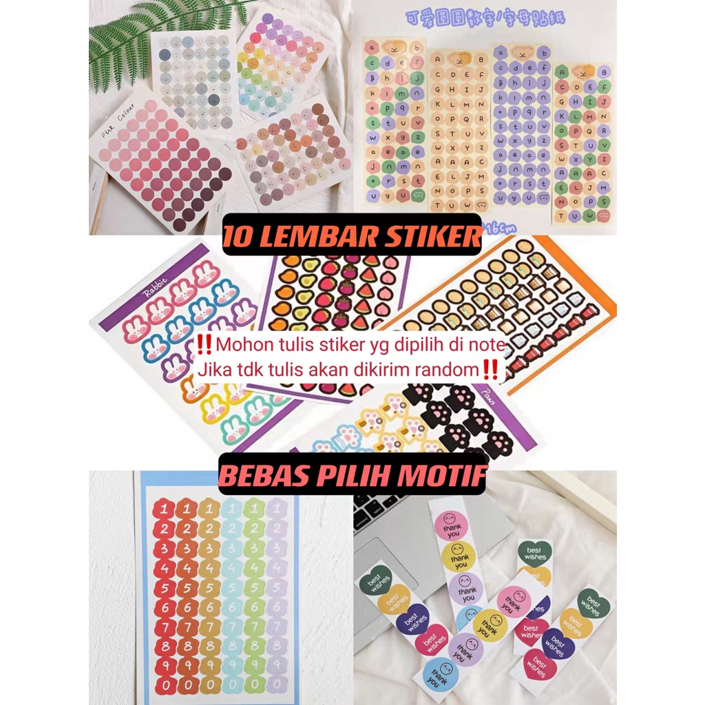 Stiker Huruf Stiker Angka Sticker Stiker Lucu Stiker Binatang Kartun Sticker Deco Hias HP Tumbler Laptop Koper Botol Minum Decor Cute Imut Stiker Bear Kucing Cat Kelinci Color Warna Warni