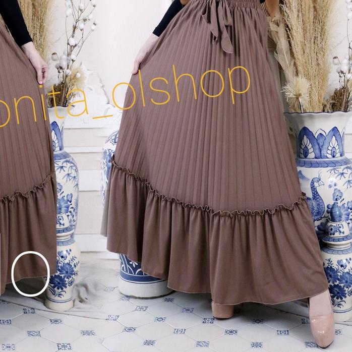 Rok panjang Plisket Rok cabang Kerutan Rok mayung/Payung Rok muslim Terbaru Bawahan cewek Rok keruta