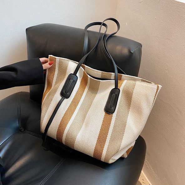 BQ 3351 GI 6003 GT 1905 RISCE TAS TOTE IMPORT WANITA CEWEK PEREMPUAN JAKARTA BATAM MOTIF GARIS CR 7772 JT EL 5875