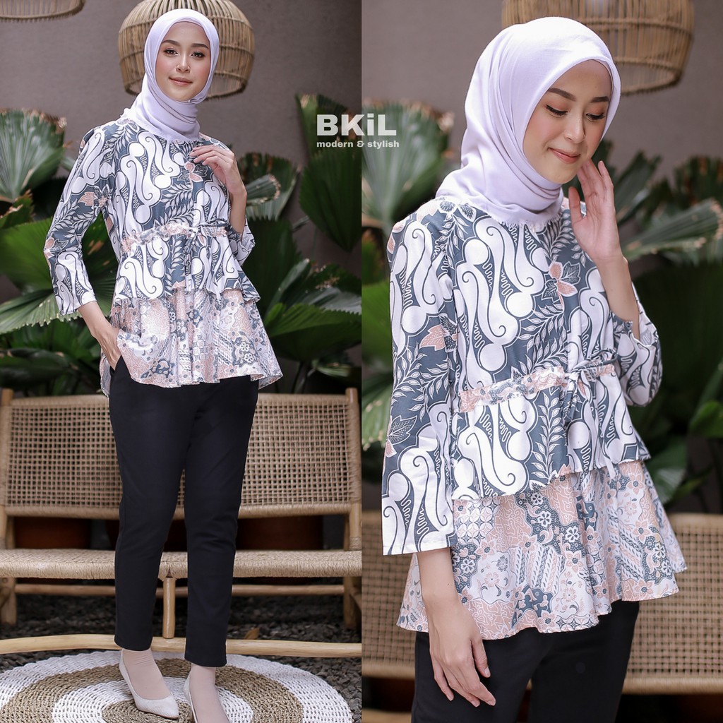 Atasan Wanita Blouse Batik Kekinian SUSUN PARANG SEKAR-Seno Susun