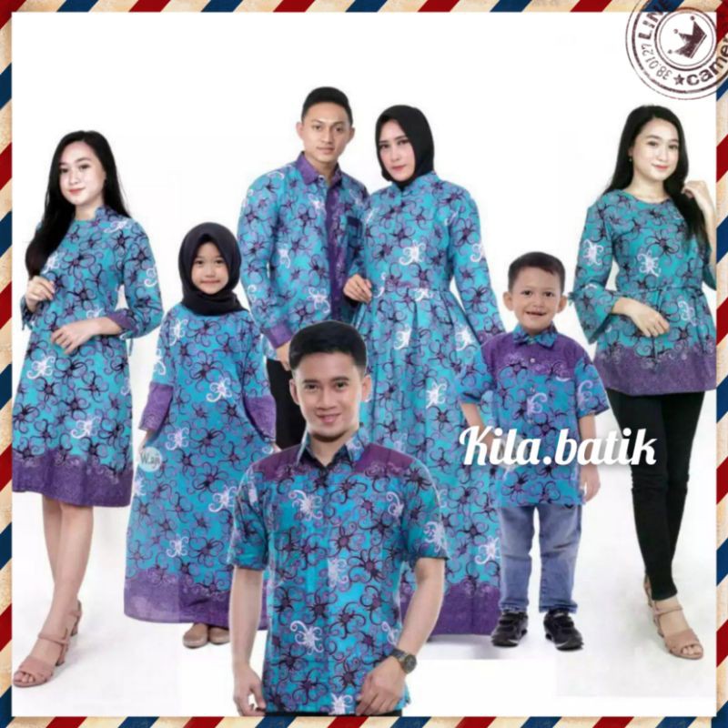 Batik Couple keluarga sania ruffle ori ndoro jowi dnt motif cumi .S.M.L.XL.XXL.