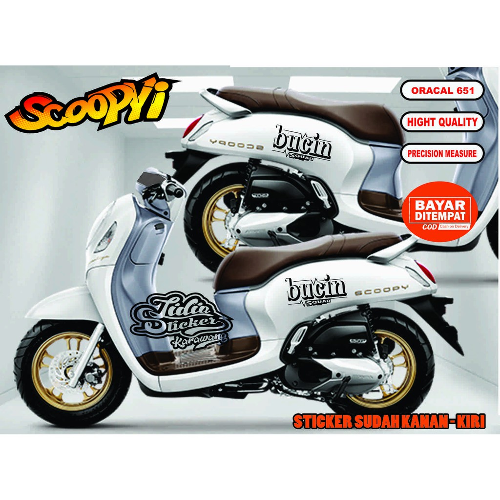 STIKER SCOOPY GENIO BUCIN BAHAN ORACAL