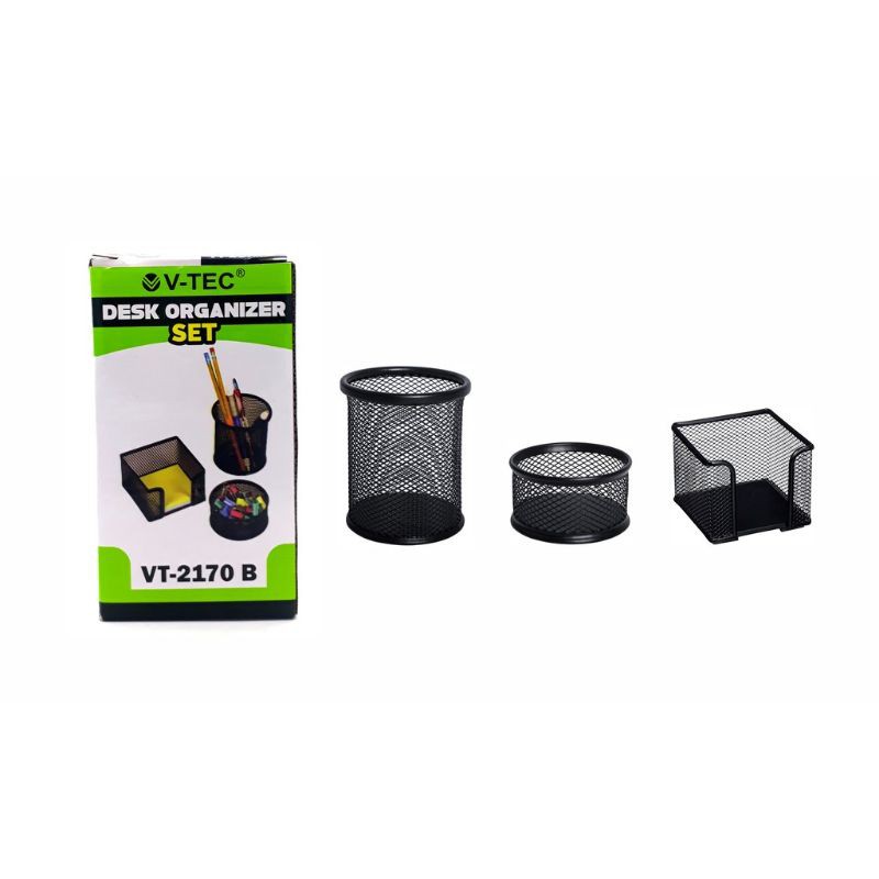 DESK ORGANIZER SET V-TEC VT 2170 B, 3 IN 1 / Tempat Alat Tulis 3 in 1