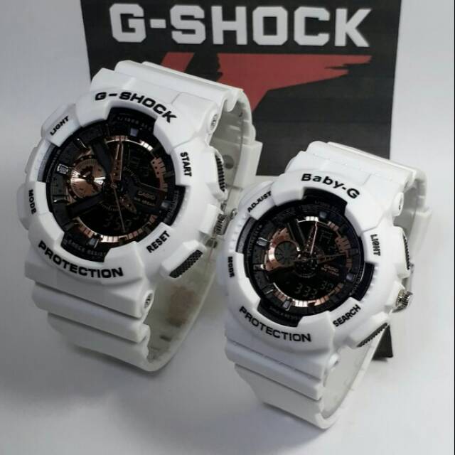 JAM TANGAN Couple G-SHOCK G shock white batok hitam