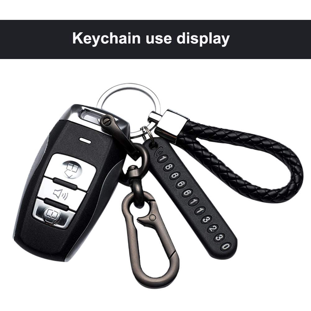 Alloy Anti-lost Car Keychain Phone Number Card Keyring Vehicle Keychain Holder