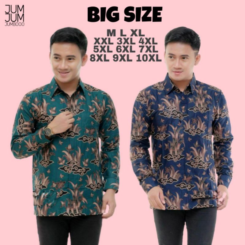 Batik Jumbo Kemeja Batik Pria Big Size Jumbo Lengan Panjang
