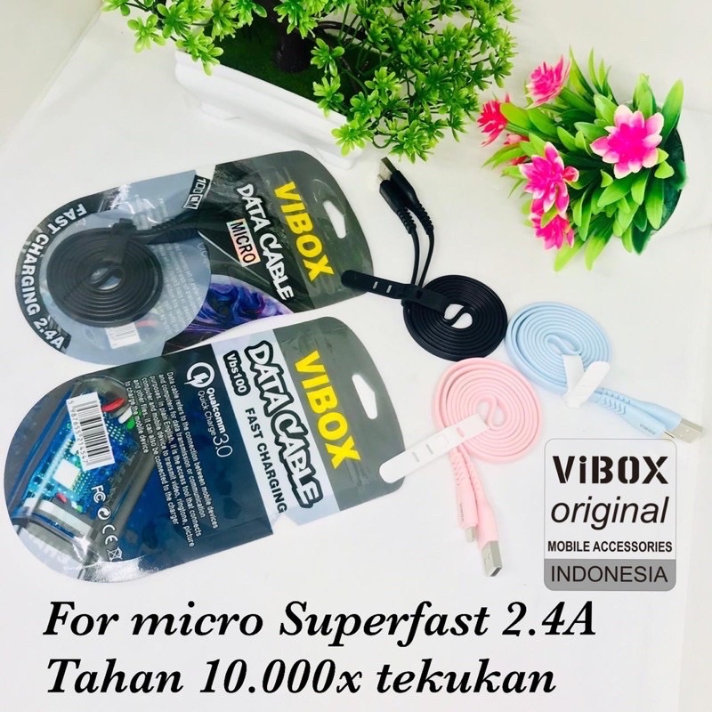 PROMO KABEL DATA VIBOX VB100 MICRO TYPE C  SUPERFAST 100CM ANDROID SMARTPHONE