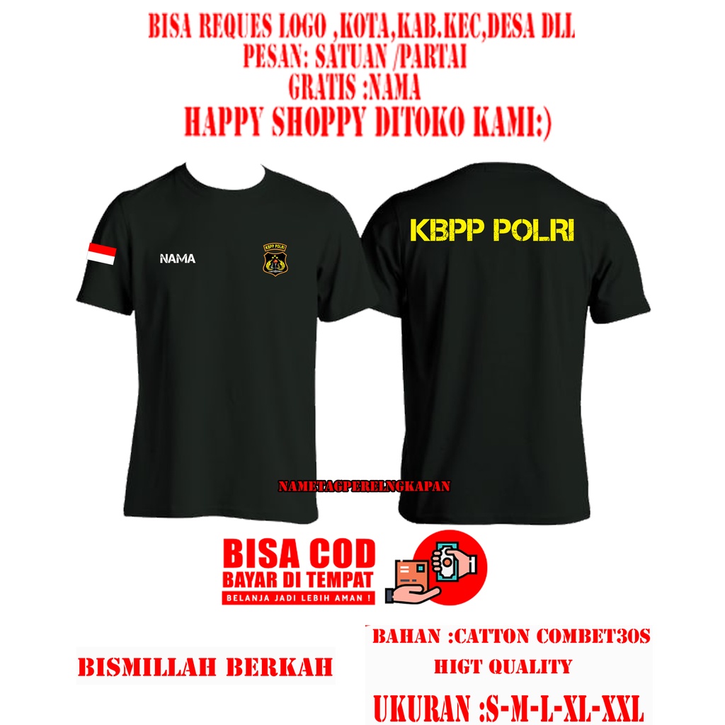 Kaos logo Kbpp Polri Lengan pendek/Lengan panjang