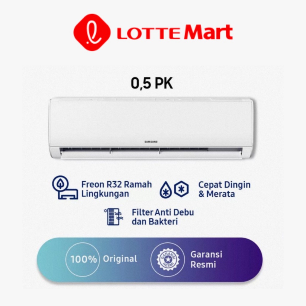 Samsung AC 1/2 pk Standart AR05TGHQASINSE Free Instalasi