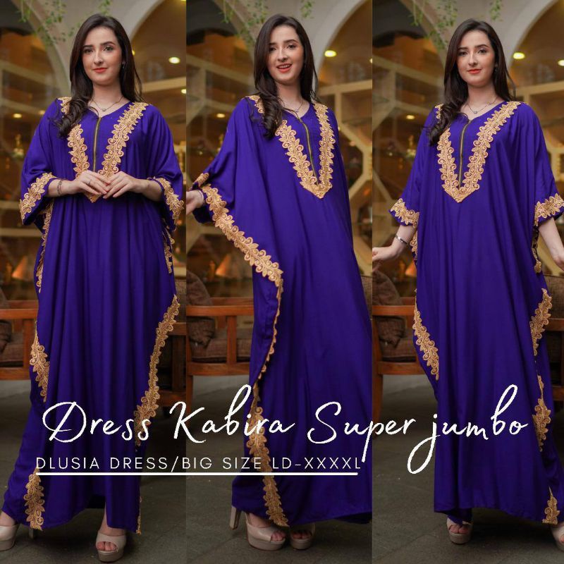 Dress Rayon Jumbo Dlusia Kabira Resleting Depan Busui Bumil Maxidress Kekinian Terbaru