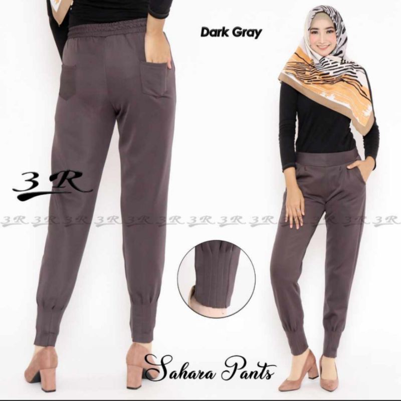 Celana Panjang Wanita Sahara pants, Celana Muslim bahan wolfis