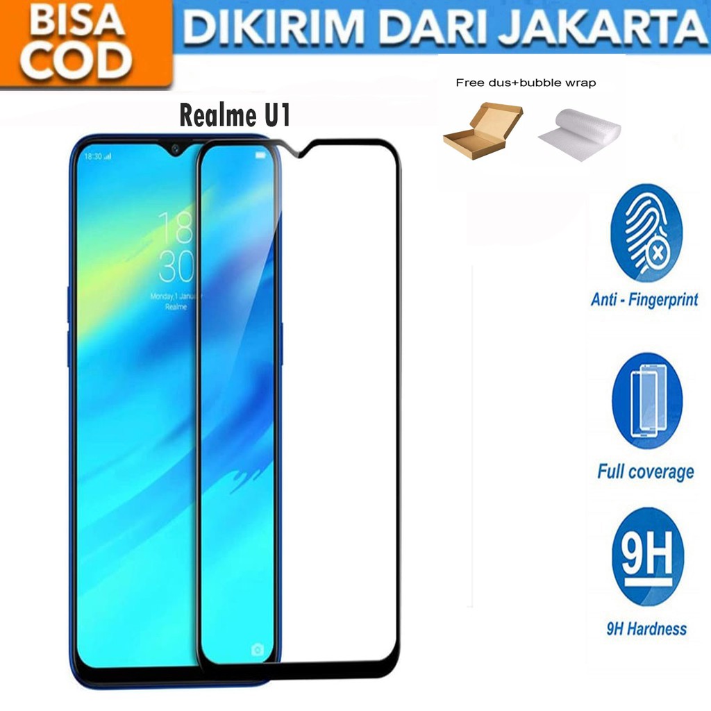 Tempered Glass Realme U1 Full Cover / Full Screen Protector Anti Gores