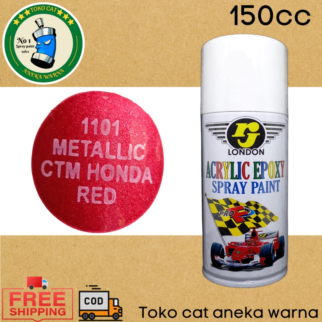 cat semprot 150cc rj london metalik metallic CTM honda red merah spray paint pilok pilox