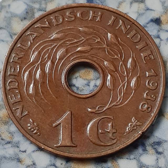 Uang Koin Kuno 1 Cent Nederland Indie Tahun 1938