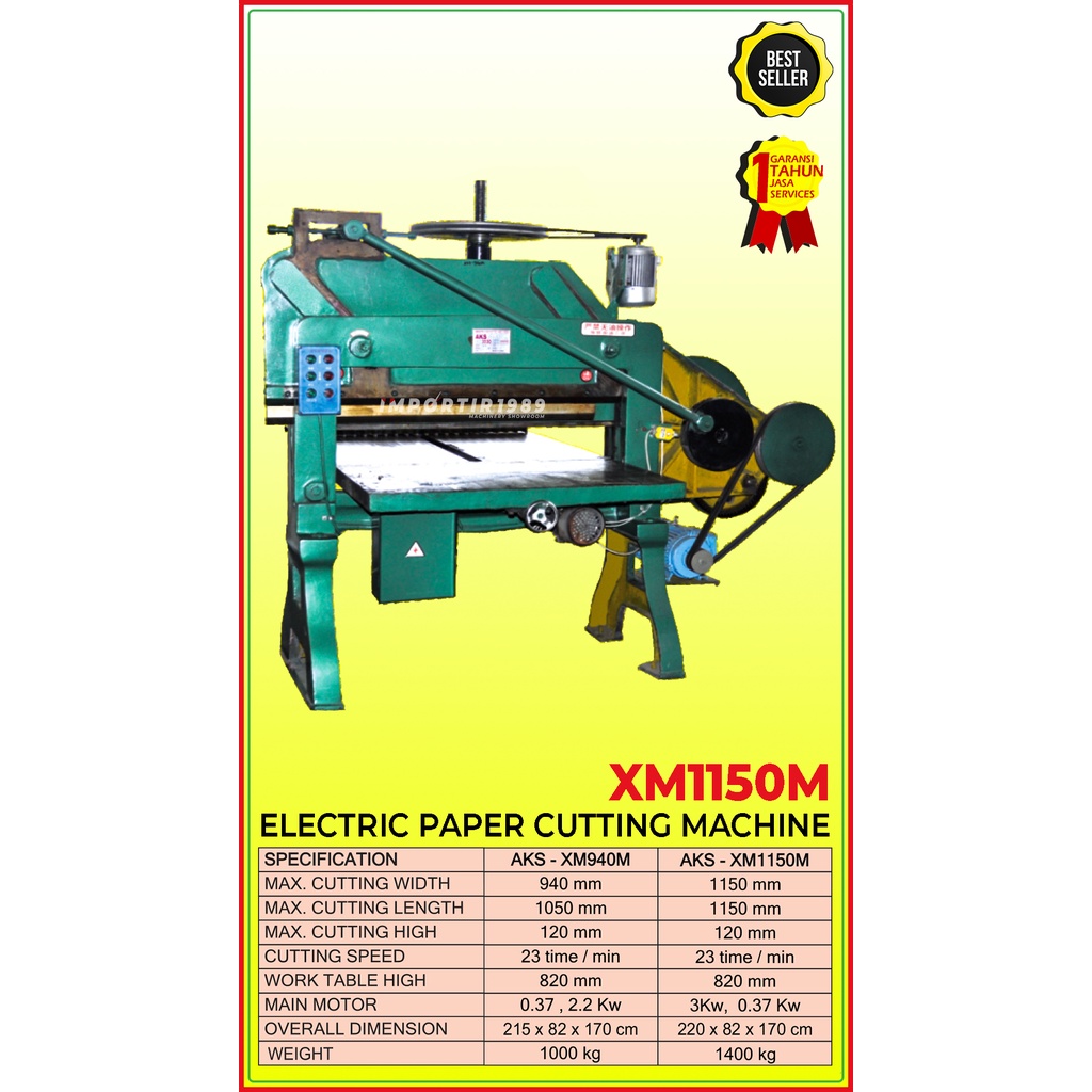 

Mesin Pemotong / Potong Kertas Electric Paper Cutting 115 x 12 cm 3 kw, 0.37 kw - XM1150M - Importir1989