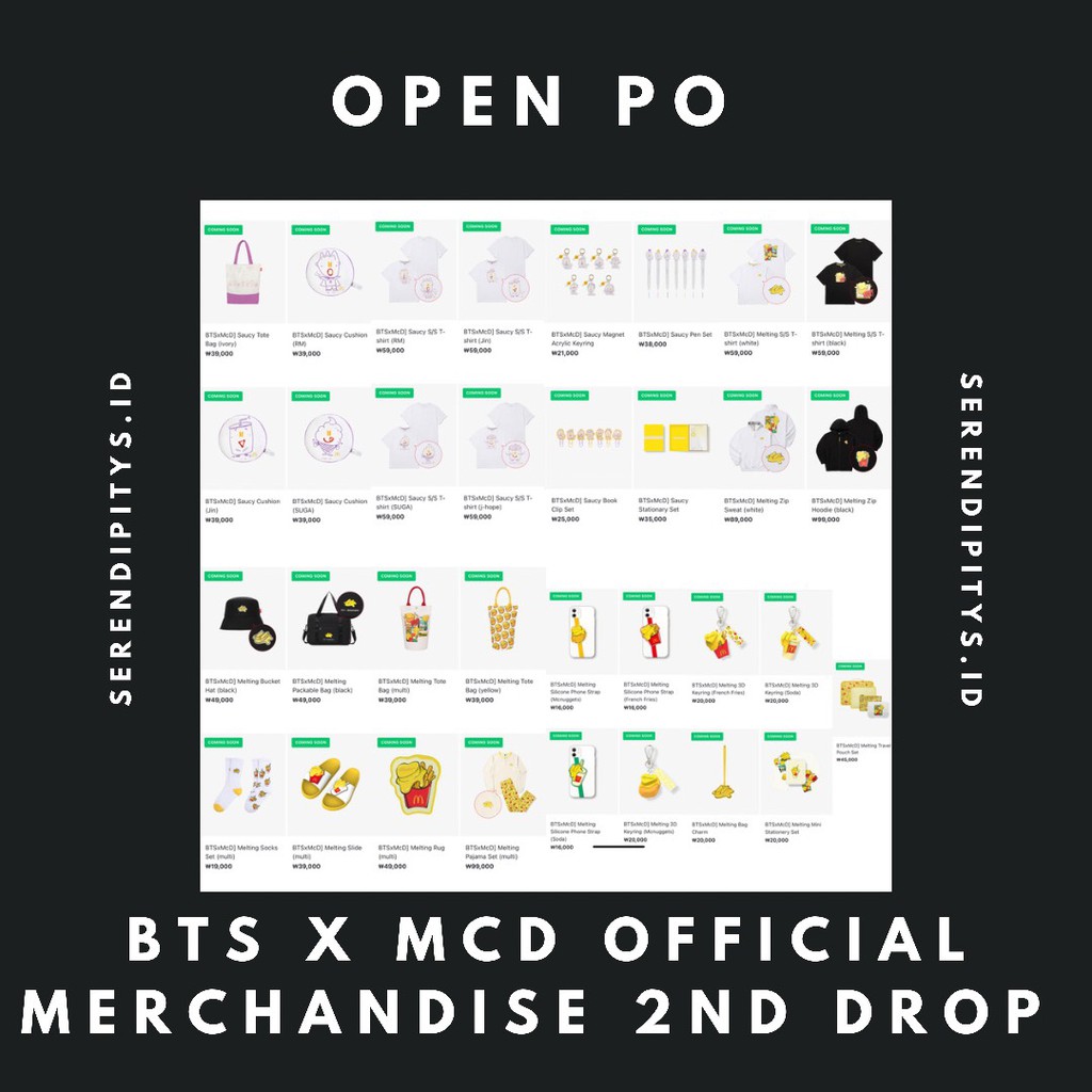 PO BTS X MCD OFFICIAL MERCHANDISE 2ND DROP MCD BTS MERCH BTS MCD MERCHANDISE OFFICIAL WEVERSE SHOP