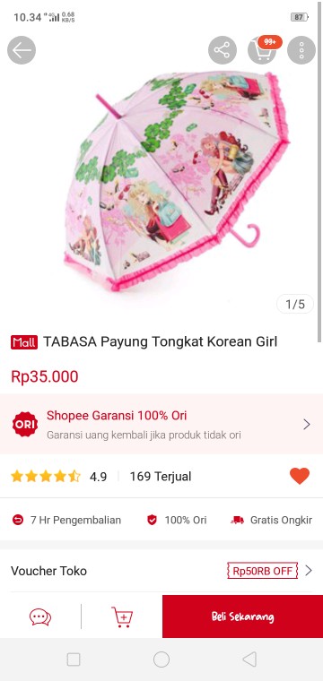 Tabasa Payung Tongkat Korean Girl