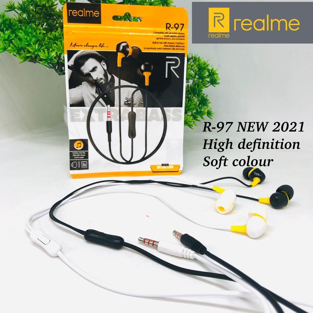 HEADSET REALME R-97 HANDSFREE REALME R97 EARPHONE REALME R-97 BASS