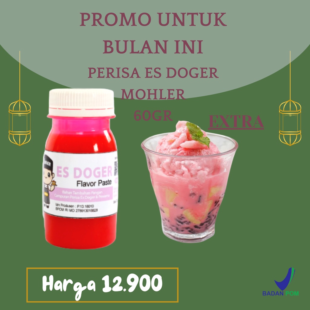

⚡Cuci gudang⭐ PERISA PASTA MOHLER ES DOGER 60gr / PERISA PASTA ES DOGER UNTUK TAMBAHAN TAMBAHAN BAHAN PANGAN DAN KUE / PERISA PASTA MOHLER ES DOGER 60gr / MOHLER Pasta perisa pewarna ES DOGER