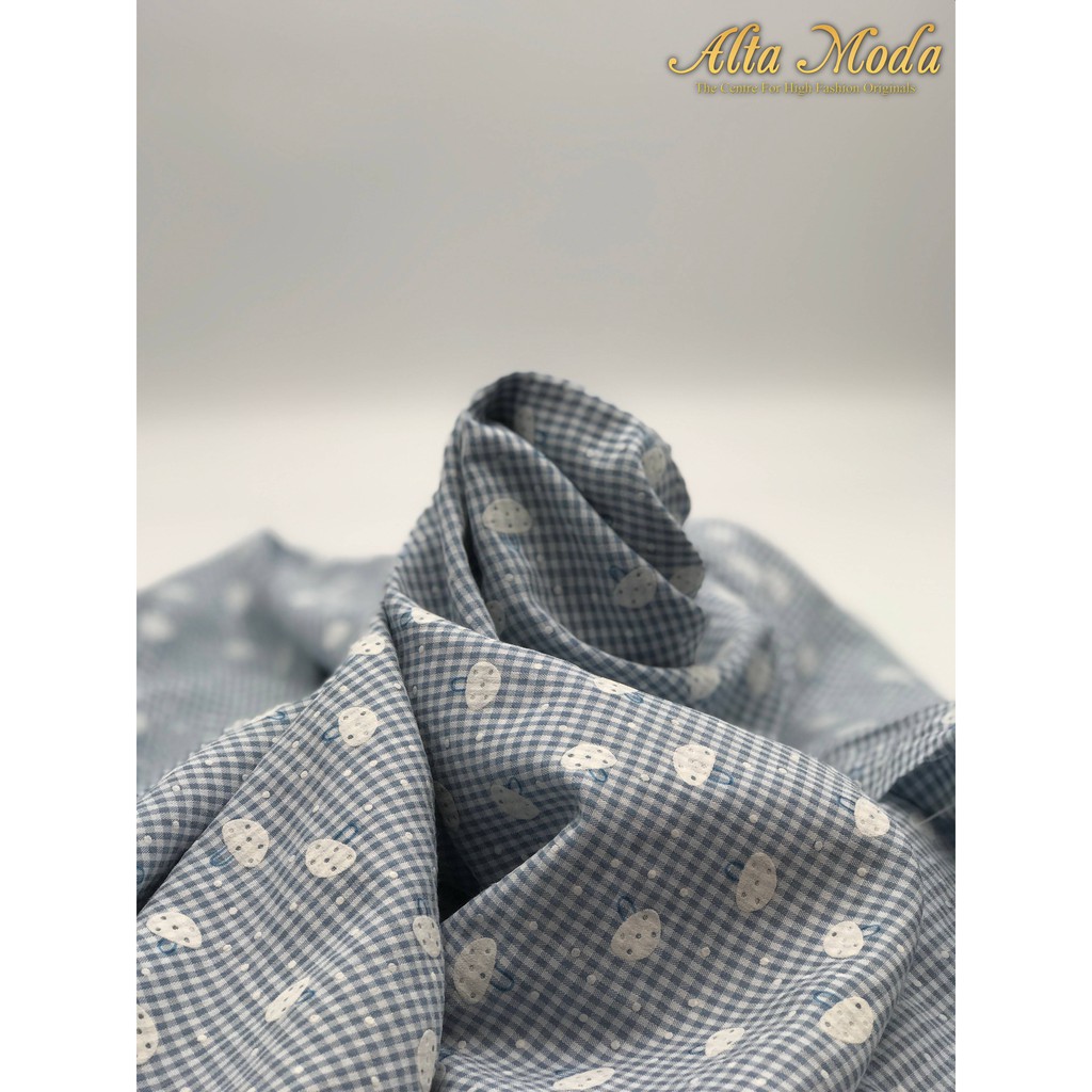 

Alta Moda Katun Motif Fancy Soft Mushroom - Light Blue Kain Premium (1M)