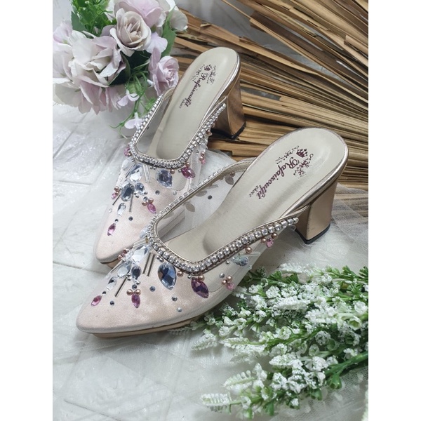 sepatu alunna rosegold tinggi 7cm tahu