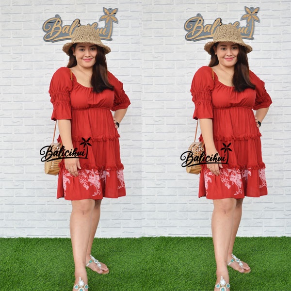 Balicihui Dress Melanie Dress Wanita Dress Jumbo Big Size Plus Size Dress Bali