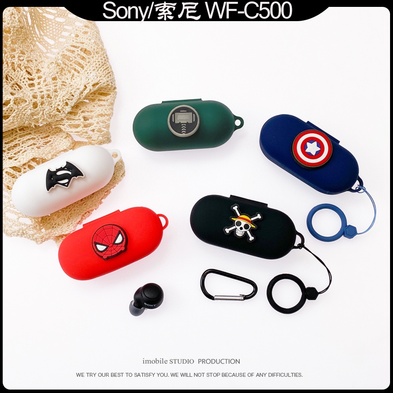 Casing Soft Case Silikon Motif Kartun Marvel Batman Untuk Sony Wf-c500