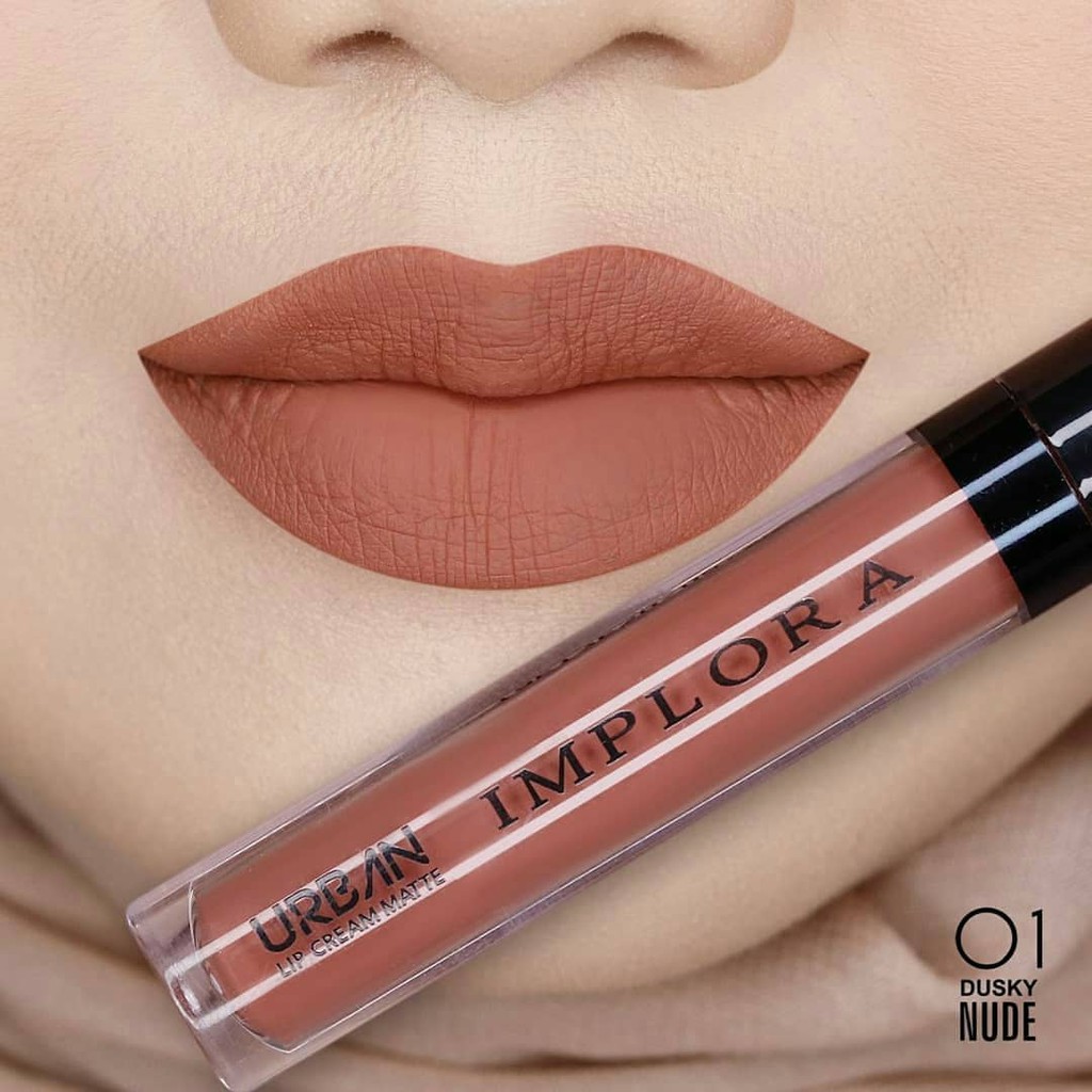 FREE BUBBLE WARP IMPLORA Urban Lip Cream Matte Original BPOM - Lipcream Surabaya-01 Dusky nude