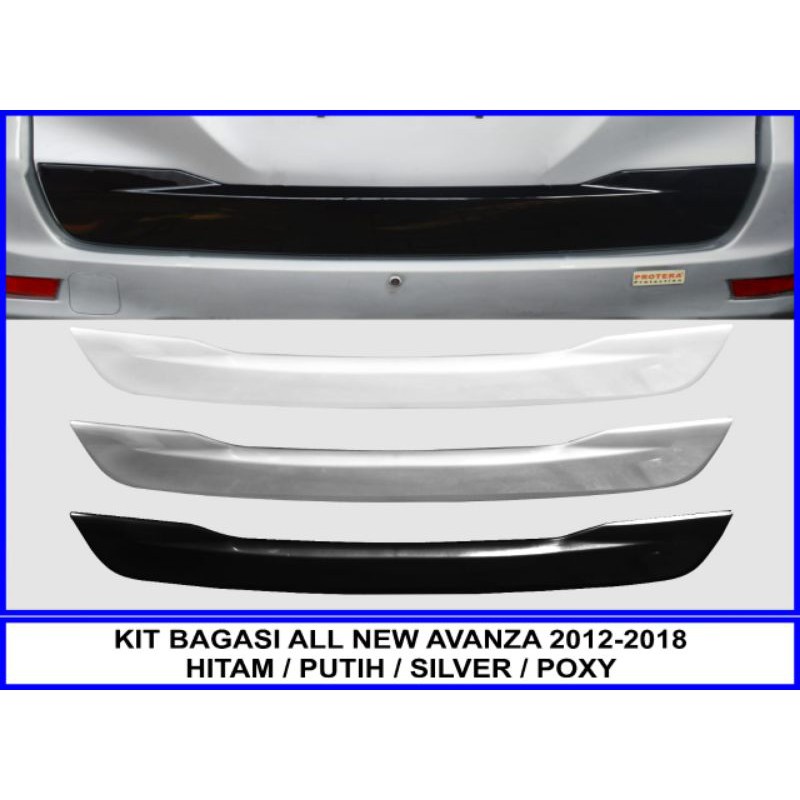 lis list panel bagasi pintu belakang toyota grand all new avanza / great  xenia hitam putih silver 2015 2016 2017 2018