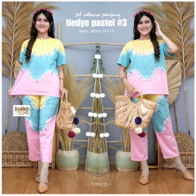 Piyama Tiedye Jumbo Ld 120 cm Bahan Kaos Combed