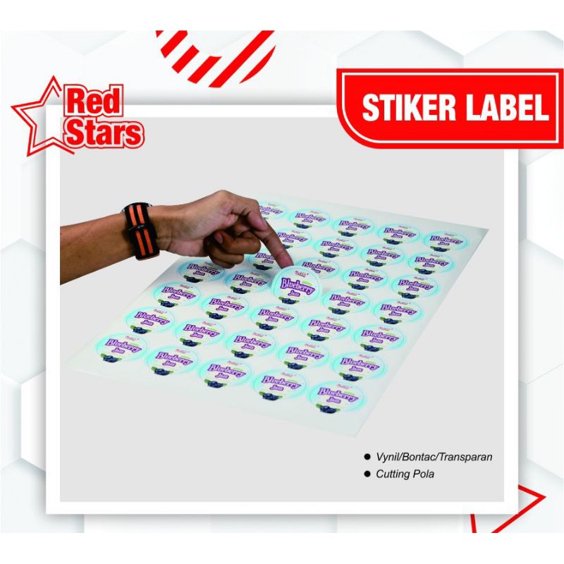 

Stiker label vinil/vinyl Anti air (Print and Cut) Glossy Doff Transparan