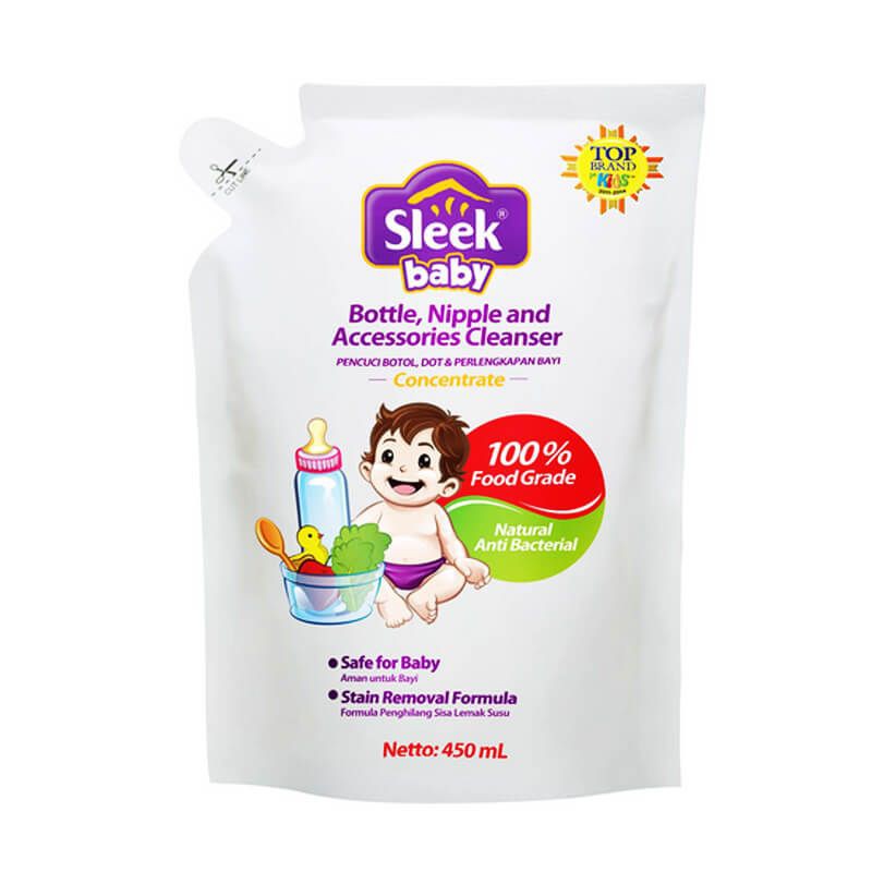 Sleek Bottle Nipple &amp; Accesories Cleanser 450ml - Sabun Pencuci Botol