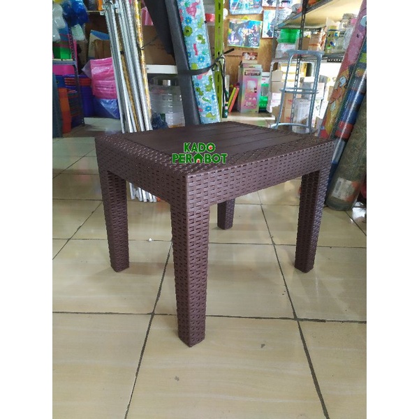 meja plastik rotan - meja motif rotan - meja plastik