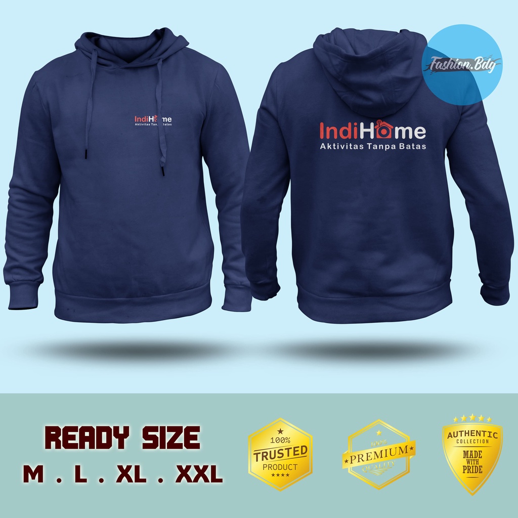 Jaket Indihome Sweater Hoodie Tebal Size M L XL XXL Jumbo