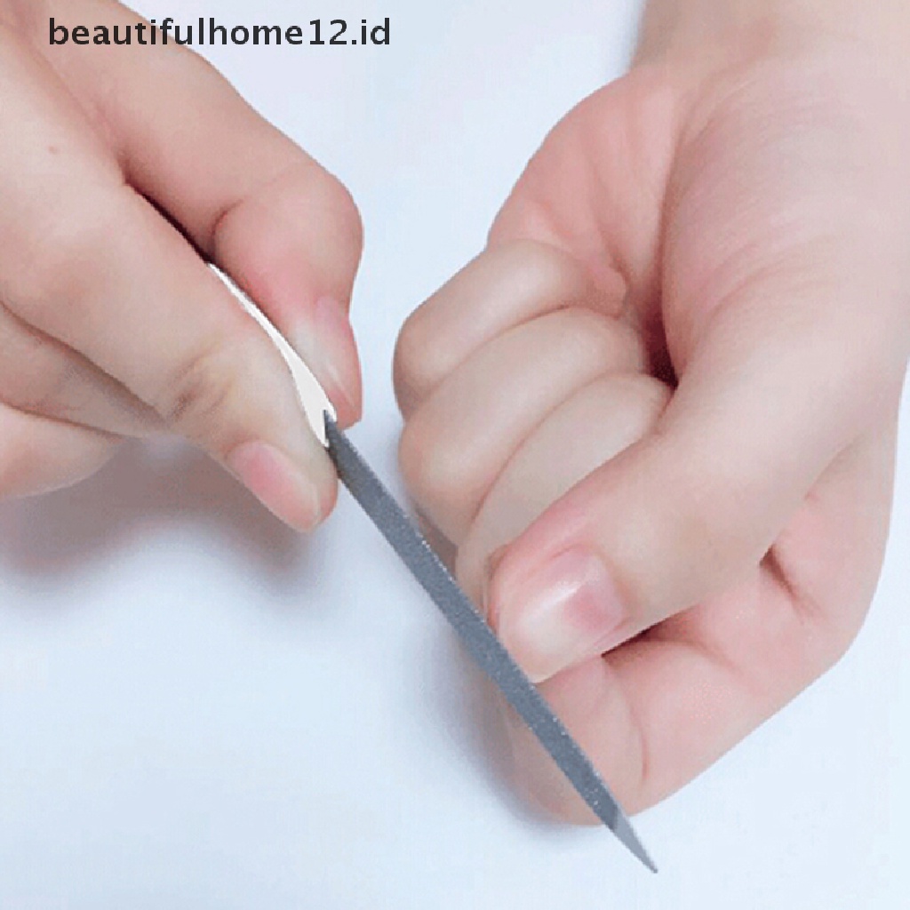 (Beautifulhome12.Id) Kikir Kuku Dua Sisi Bahan Stainless Steel Untuk Manicure / Pedicure