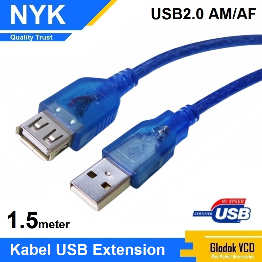 NYK Kabel USB male to female Extension 1.5M