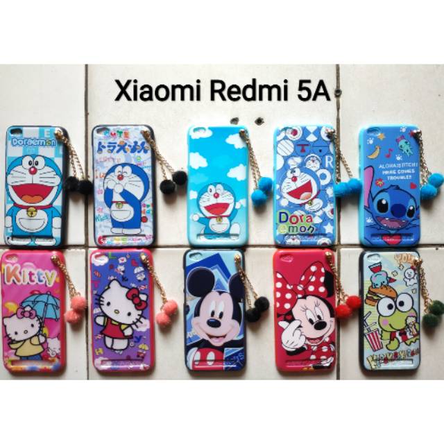 Softcase karakter gantungan pom pom xiaomi redmi 5a