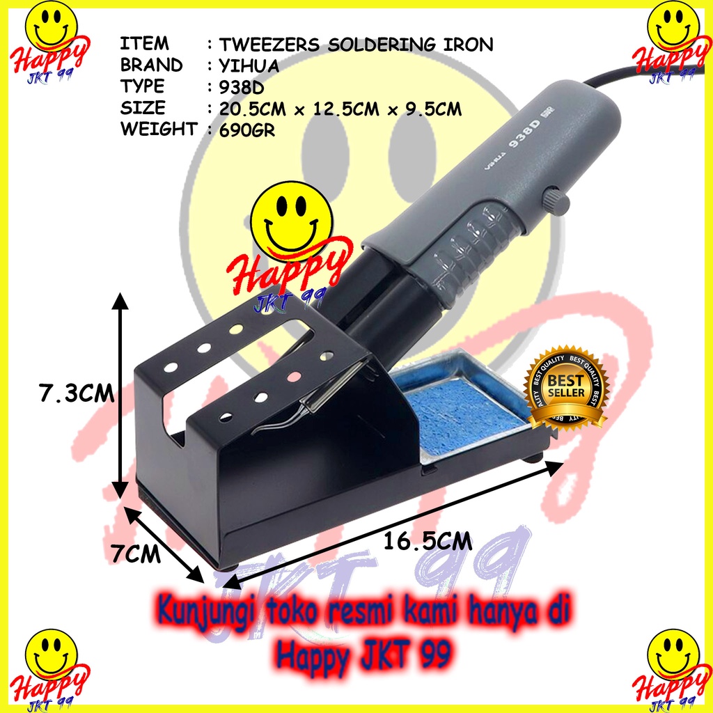 SOLDER YIHUA 938D 938 D HOT TWEZZER SOLDER JEPIT SOLDERING IRON BGA
