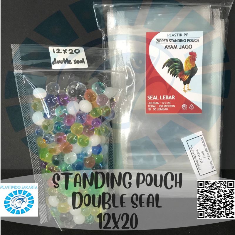 STANDING POUCH DOUBLE SEAL 12x20 50lembar