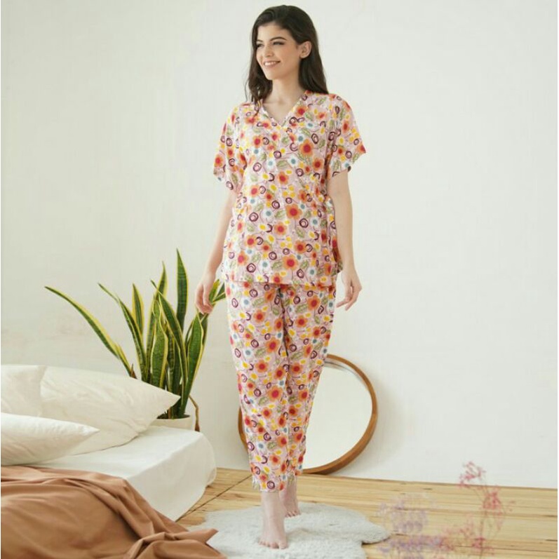 POLA PRODUKSI BAJU SETELAN KIMONO 035 - Pola Baju setcel rayon kekinian - Pajamas Sewing Pattern