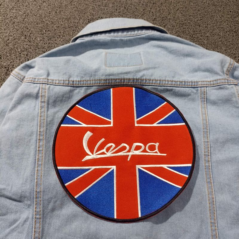 Backpatch bordir besar / Emblem bordir VESPA ENGLAND premium