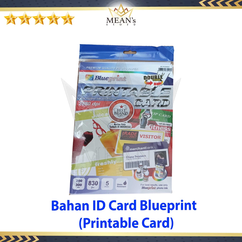 

Bahan ID Card Blueprint Ukuran A4 830 UM Double Side / Printable Card