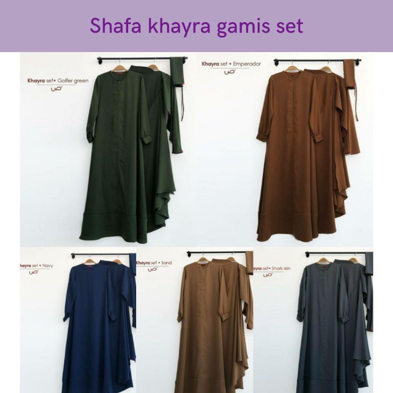 Gamis Khayra Set by Shafa Jilbab| Fashion Muslim Gamis Polos Busui Friendly | Gamis Kekinian | Style