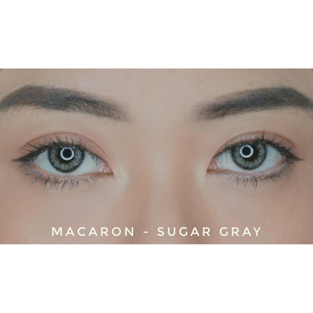 SOFTLENS MINUS DAN NORMAL SWEETY MACARON SUGAR GREY 14.5mm (0.00 sd -6.00) GRATIS TEMPAT SOFLEN