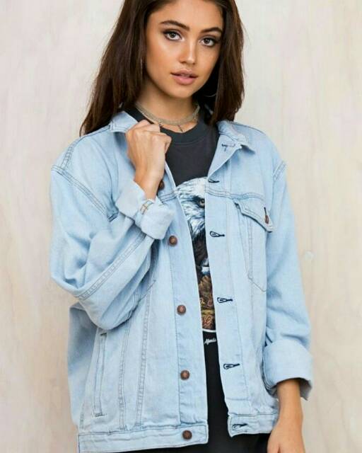 Jaket Jeans bio putih Oversize Premium Quality