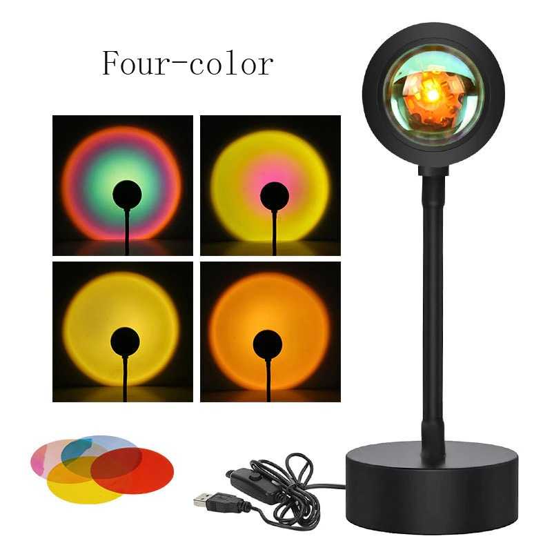 Lampu Sorot Dekorasi Kamar LED Sunset Lamp Warm White Lampu Sunset Lampu Selfie Lampu Konten Lampu L