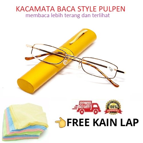 KACAMATA BACA PLUS MODEL PULPEN UNISEX SUPER FOKUS FRAME KECIL TERMURAH TERBARU GRATIS KAIN LAP