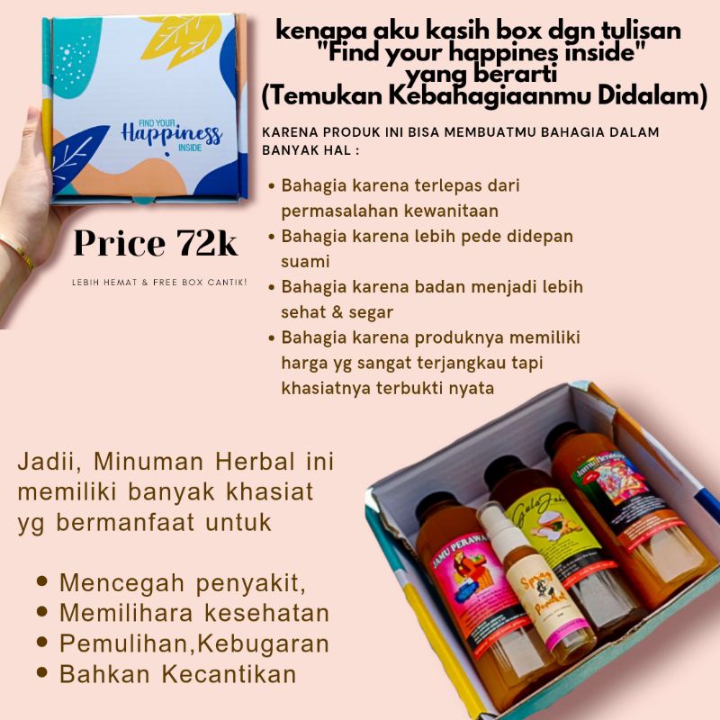

HAMPERS JAMU PAKET TERMURAH ( PERAWATAN AREA MISS V TERAMPUH 100% BERKHASIAT)