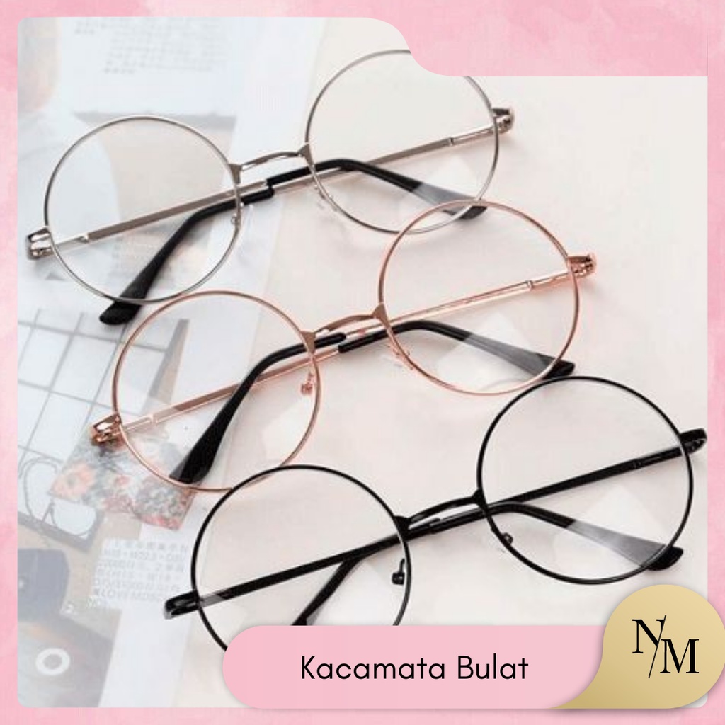 Kacamata Bulat Fashion Wanita / Kacamata Frame Lloyd Glasses Style Korea